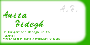 anita hidegh business card